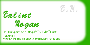 balint mogan business card